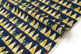 Japanese Fabric Alien Abduction Disco Cats - D blue - 50cm